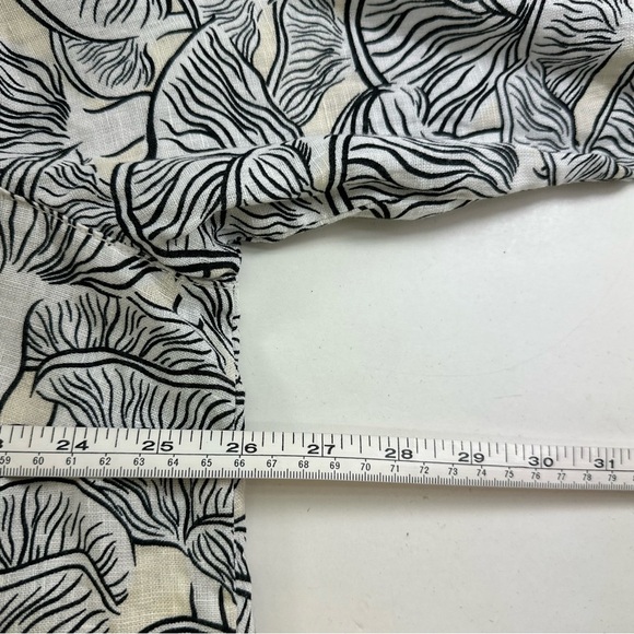 Rachel Zoe Linen Top Womens 2X Dolman Sleeve She’ll Print V Neck Tie Blouse - Picture 5 of 7